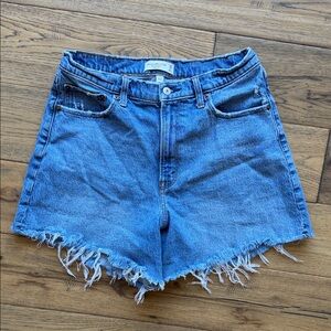 Abercrombie & Fitch Light Blue Frayed Jean Shorts